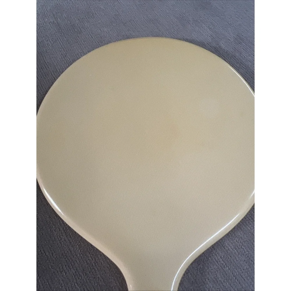 VTG Bakelite Beveled Glass Butterscotch Hand Held Mirror 10.5